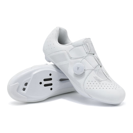 2025 Summer Pure White Road Bike Lock Shoes Set Breathable Men's and Women's Outdoor Cycling Shoes Lockless Cycling Shoes Large Size