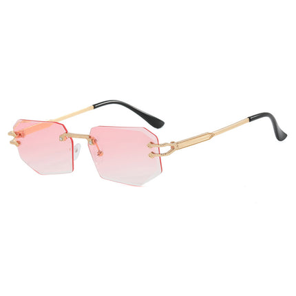 Irregular Frameless Edge-Cut Sunglasses 2024 New Style Personalized Fashion Sunglasses Street Style Trendy Sunglasses for Women