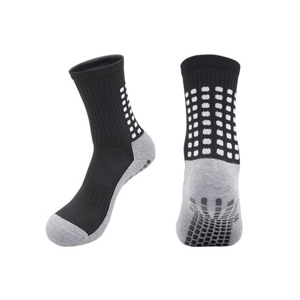 Mid-Tube Glue Anti-Slip Football Socks Polka Dot Decoration Adult and Children Sports Socks Towel Bottom Shock Absorption Wholesale