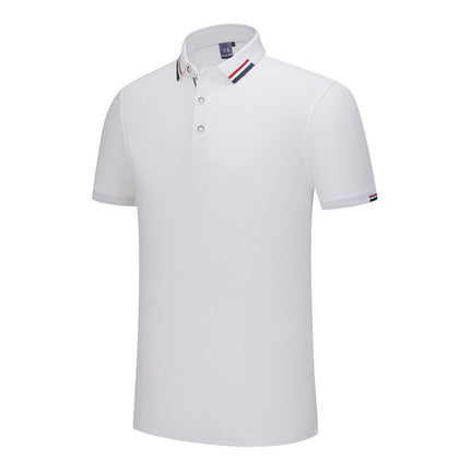 230G ice ion mercerized British fashion three-color side polo shirt printed enterprise advertising shirt overalls wholesale