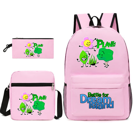 Battle for Dream Island Backpack Dream Island Schoolbag Three-Piece Canvas Backpack