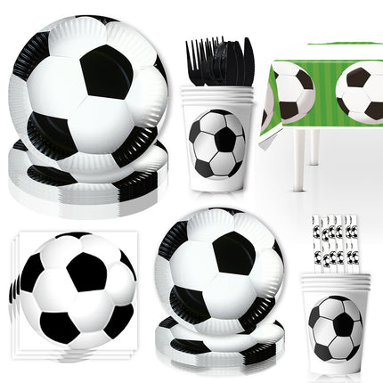 Cross-border White Baseball Sports Theme Birthday Party Supplies Decorative Paper Plate Paper Towel Tablecloth Disposable Tableware suit