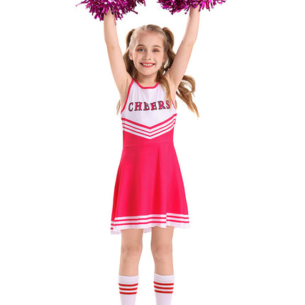 2025 New Cross-Border Children's Cheerleading Uniforms Four-Color Cheerleading Football Baby Dress Cheerleading Ball Suit
