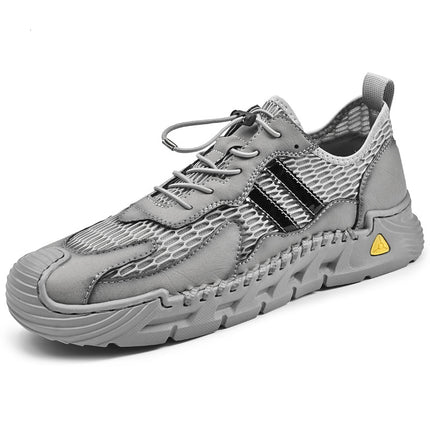 Mesh Shoes for Men 2025 New Summer Breathable Mesh Hollow Casual Shoes One-Leg Non-Slip Sports Large Size Men's Shoes