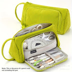 Corduroy triangle pencil case [green]