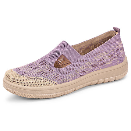 Shoes for Women, Versatile Summer Casual Shoes, Breathable Fly-Knit Mesh Shoes, Slip-On Slip-On Shoes, Soft-Soled Comfortable Mom Shoes