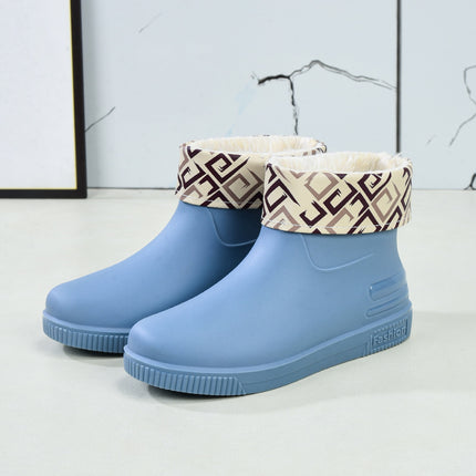 Women's Rain Boots Low-Top Fashion Water Shoes New Non-Slip Rain Boots Durable Kitchen Adult Warm Water Boots Rubber Shoes Wholesale