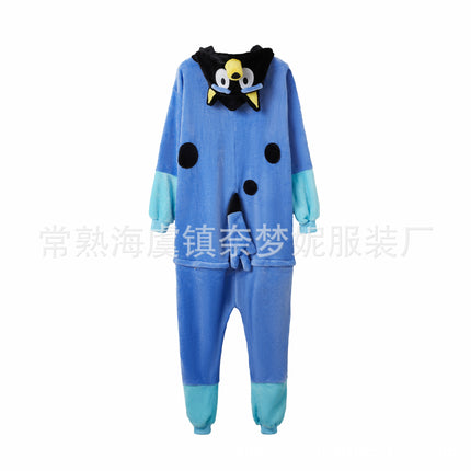 Mixed Batch Autumn and Winter 2025 New Flannel Ibrahimovic Dog Zipper Cartoon One-Piece Pajamas for Adults and Kidsren