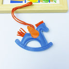 Aqua blue rocking horse bag pendant