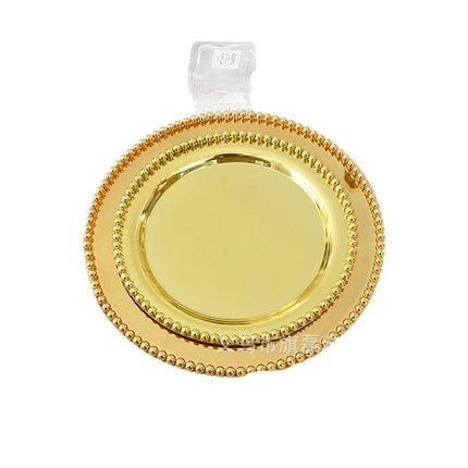 European High-End Metal Round Tray Fruit Cake Plate Baking Afternoon Tea Party Ktv Wedding Table Supplies