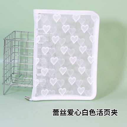 Star-chasing storage loose-leaf hand ledger case zipper bag PVC loose-leaf notebook detachable A5A6M5 small three-hole