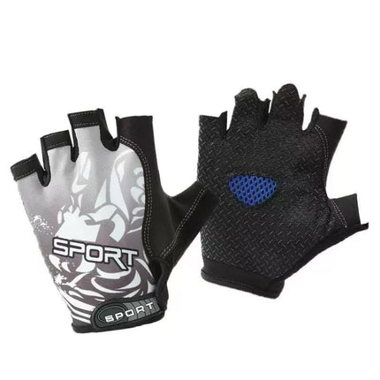 Cycling Half-Finger Gloves for Men and Women, Outdoor Sports, Mountaineering, Shock-Absorbing, Non-Slip, Silicone Breathable Butterfly Mesh, Sun Protection, Thin Gloves