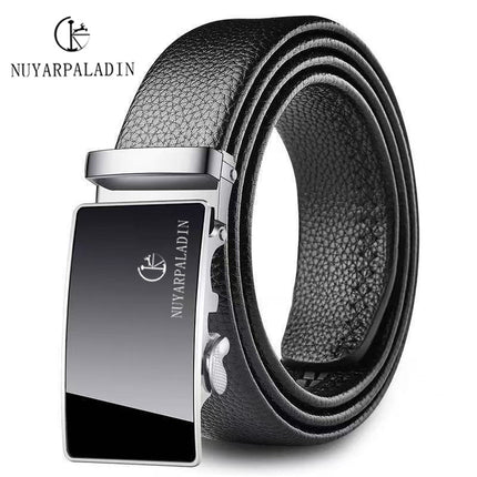Authentic Leather Belt for Men, Automatic Buckle, Casual Business Trendy New Versatile Belt for Young and Middle-Aged Men