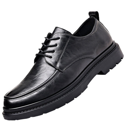 Men's Leather Shoes 2026 Autumn Style British Soft-Soled Men's Casual Shoes Business Formal Non-Slip Thick-Soled Groom's Wedding Shoes