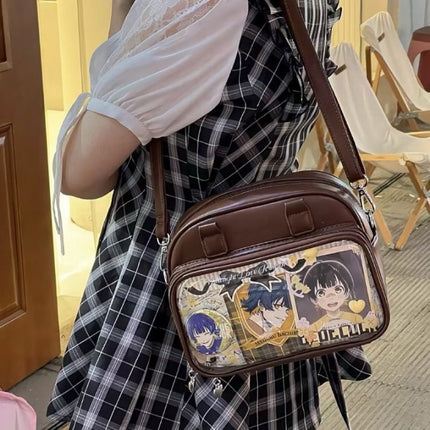 Bowling-Themed Millennial Trendy Cute Student Large-Capacity Commuter Tote Crossbody Backpack Fashion