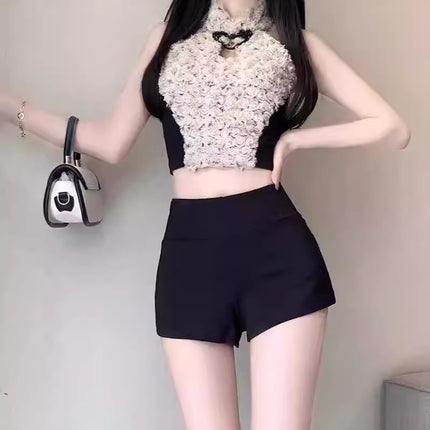 plus size Black Shorts Women's 2024 New Autumn High Waist Small A Word All-match Slimming Casual Suit Shorts