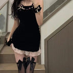 Black suit + black butterfly socks / One size fits all