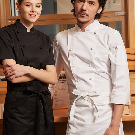 Chef's Uniform Long-Sleeved Men's Hotel Western Restaurant Kitchen Work Clothes Stain-Resistant Workwear Catering Workwear