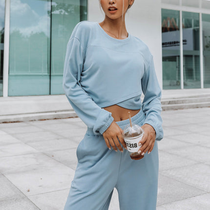 2026 Amazon Ebay European and American Foreign Trade Women's Clothing Autumn and Winter New Fashion Sports Casual Sweatshirt Set Two-Piece Set