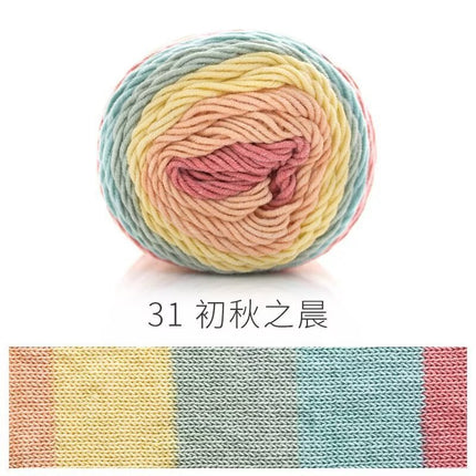 Ruyi Bird 5-strand Milk Cotton Dyed Rainbow Cotton Cake Ball Wool Ball Handmade DIY Woven Scarf Pillow Blanket