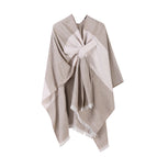 Striped tie-dye shawl-khaki