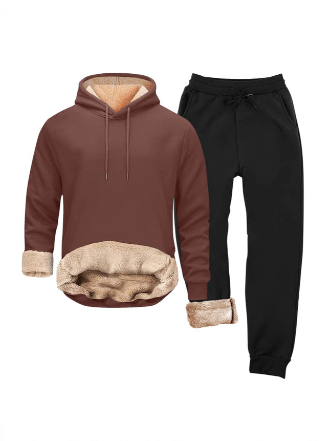 AliExpress cross-border autumn and winter new fleece-lined hooded sweater suit Europe and the United States leisure pullover hoodie foreign trade men's clothing