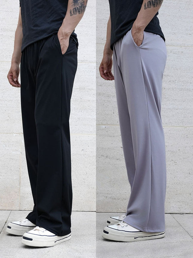 Summer New High-Elastic Drape Curved Knife Pants High-Waisted Casual Fitness Stretch Sports Long Pants Loose Versatile Men's Pants
