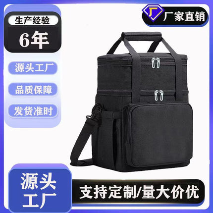 Factory direct double-layer large-capacity insulation bag outdoor refrigeration insulation bag picnic bag office worker portable lunch bag