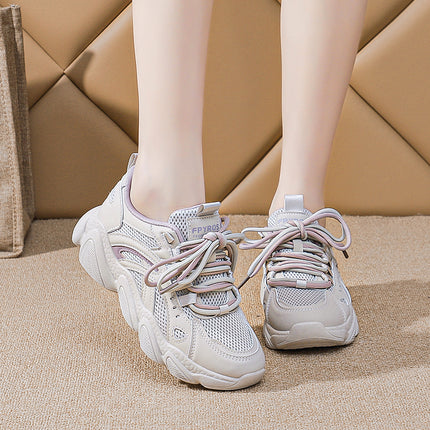 Women's Shoes 2024 New Summer Mesh Breathable Lightweight sneaker Shock Absorbing Running Dad Shoes Soft Bottom Thin Mesh Shoes