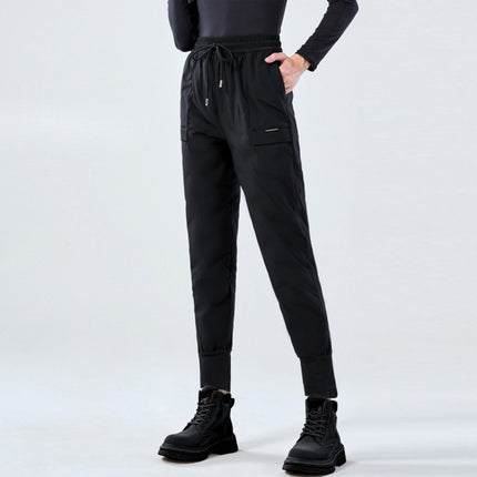 Down Pants Women's Outer Wear Fashion High Waist 2024 New Winter Thickened Warm Cold-proof Leg Women's Cotton Pants 105