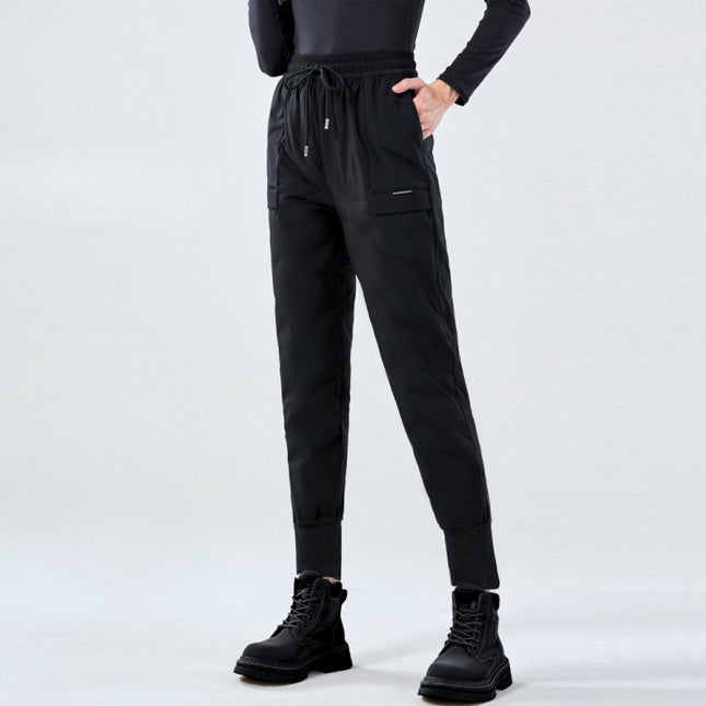 Down Pants Women's Outer Wear Fashion High Waist 2024 New Winter Thickened Warm Cold-proof Leg Women's Cotton Pants 105