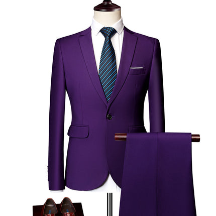 Men's Business Casual Suit Set White Two-Piece Suit Xz 5.2-26.1kg Piece Set Amazon