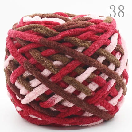 Factory wholesale 100g thick ice strip wool single-strand woven wool ball hook crochet slippers thread self-woven wool ball