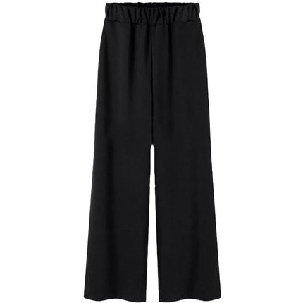 Plus-Size Women's Pants for Middle-Aged and Elderly Women, Summer Loose Wide-Leg Pants for Plus-Size Women, Casual Floor-Length Straight-Leg Trousers, Thin