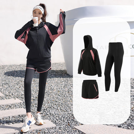 Yoga Fitness Clothing Tennis Suit Sports Running Gym Plus Size Fat mm Cover Belly Slimming Look Loose Factory Direct Sale