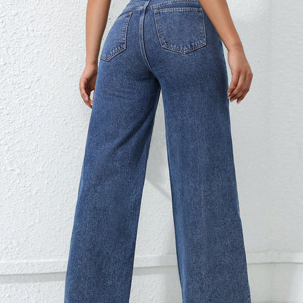 American Wide-Leg Jeans for Women 2025 Spring New Style Washed Loose Slimming Look Straight Floor-Length Denim Pants Jeans