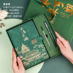 Take your time and take your time retro green-window flower button three-piece set