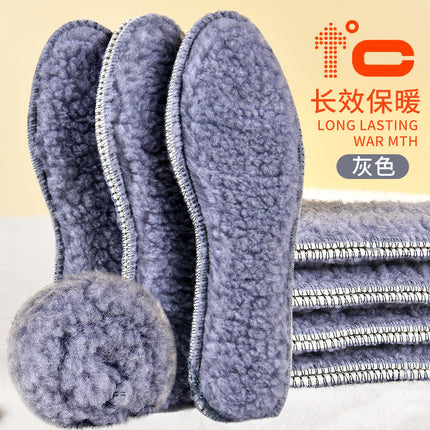 Winter Insoles with Plush Lining and Thickened Soft Soles, Imitation Rabbit Fur Men's Warm Insoles, Sweat-Absorbent and Odor-Resistant Felt Cotton Insoles