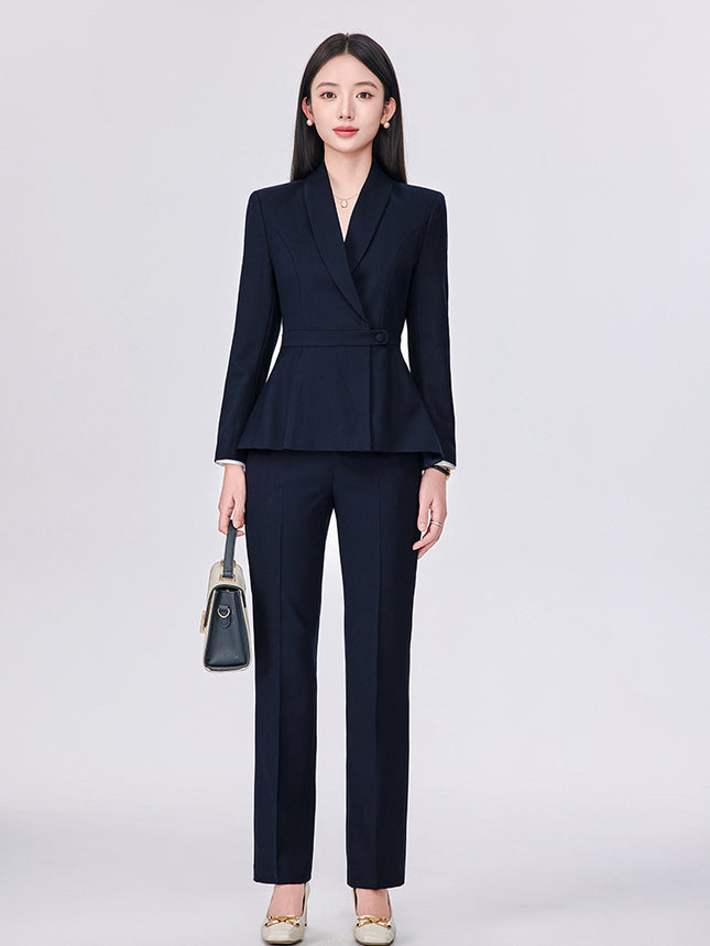 Cross-Border Apricot-Colored Professional Suit Set for Women, High-End and Slimming, Suitable for Beauty Salons, Medical Beauty Clinics, and Hotel Front Desk Reception Workwear