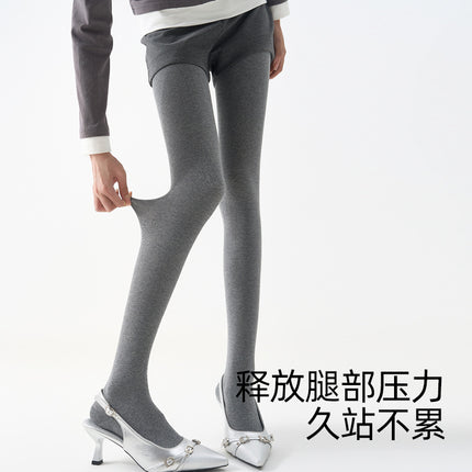 Pressure Tights 240N High-Density Weave Solid Color Pantyhose with Slight Compression for a Slimming Effect, Non-Slip Leggings, Bare-Leg Illusion