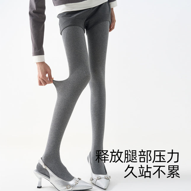 Pressure Tights 240N High-Density Weave Solid Color Pantyhose with Slight Compression for a Slimming Effect, Non-Slip Leggings, Bare-Leg Illusion
