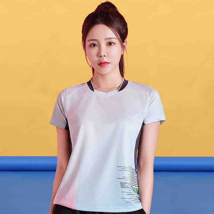 Badminton Clothing Top Men's Short-sleeved Quick-drying Women's Air Volleyball Competition Clothing Training Table Tennis Team Clothing Printing Summer