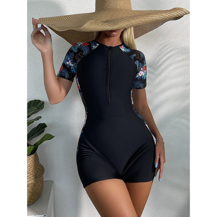 New Swimsuit, High-End One-Piece, Conservative and Slim Women's Swimsuit, Sexy Floral Surfing Suit, Diving Swimsuit