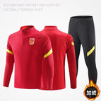 [set] 263 chinese red-fleece-half zipper / L