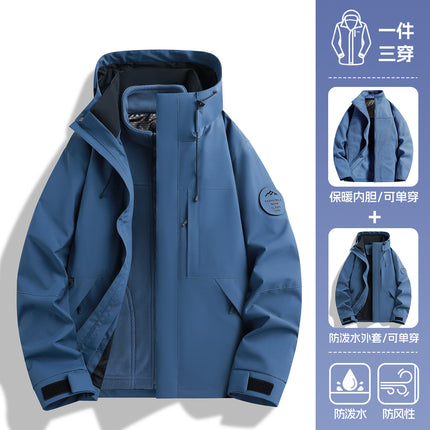 White and Purple Outdoor Jacket for Women 2026 New Model, Petite Size, Three-In-One, Super Stylish for Hiking and Sports