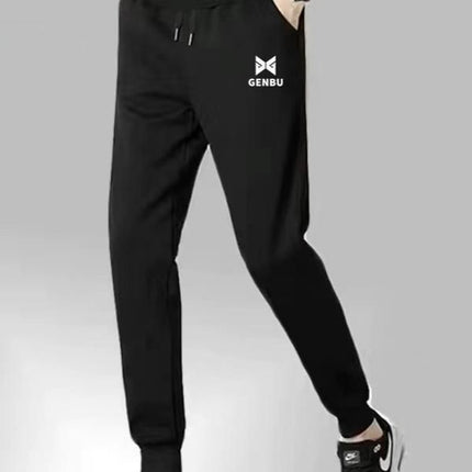 Summer Leather Rope Leggings for Men, Black Versatile Harem Pants, Fashionable Wear-Resistant Casual Pants, Breathable Thin Sports Pants