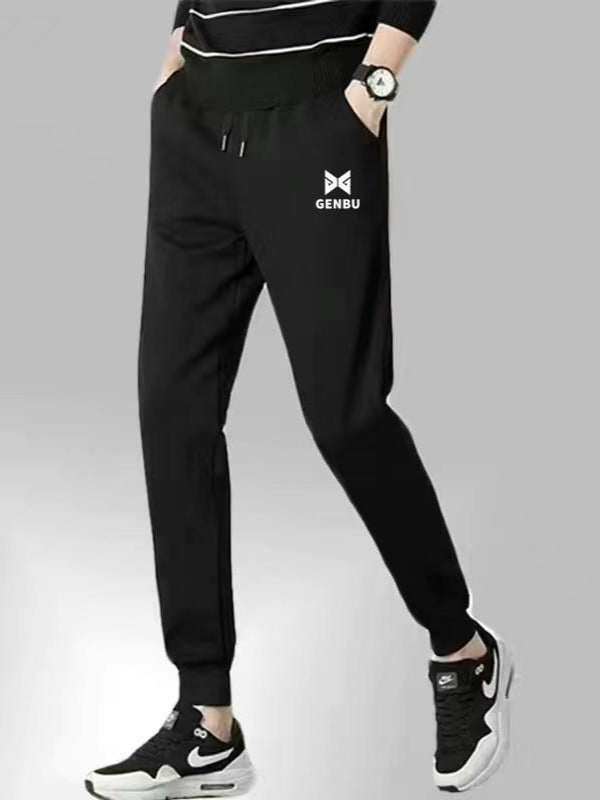 Summer Leather Rope Leggings for Men, Black Versatile Harem Pants, Fashionable Wear-Resistant Casual Pants, Breathable Thin Sports Pants