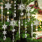 As shown in the picture / 18-piece transparent snowflake set (ribbon optional)