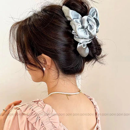 French fabric shark clip hair accessories show hair cloud fold grip clip temperament fashion back of the head hair clip wholesale