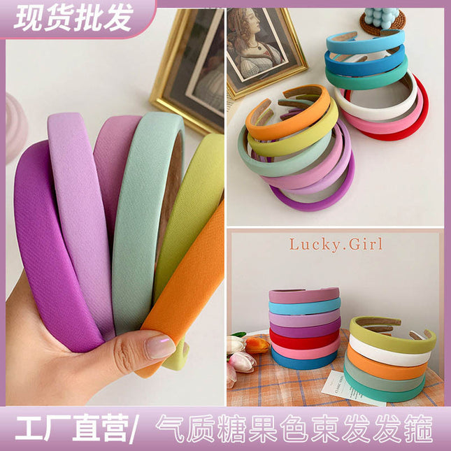Trendy Candy-Colored Headbands Dopamine Sweet Headbands Face Washing Hair Bands Women Solid Color Fresh Style Wholesale